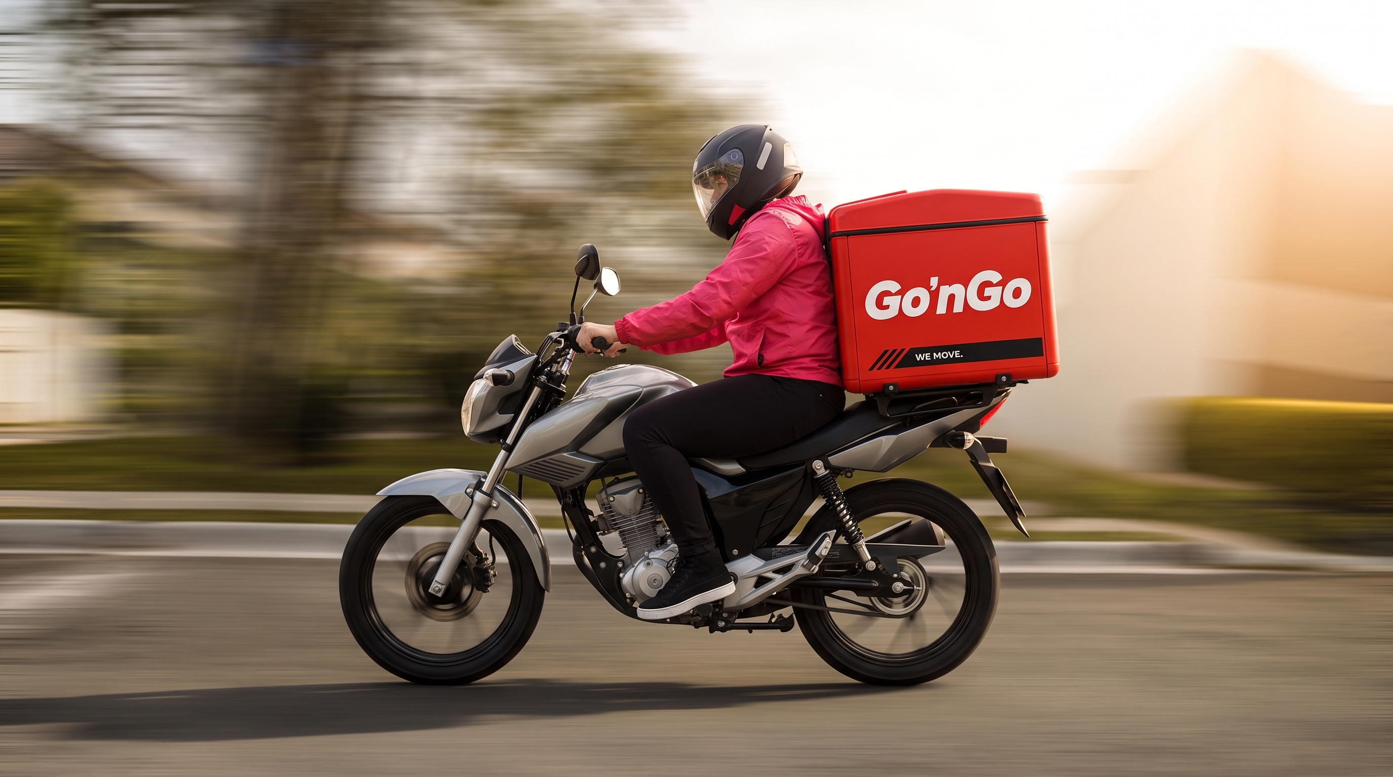 Rider in motion at night — Go'nGo dispatch